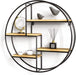 Industrial round wall shelf