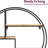 Industrial round wall shelf
