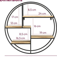 Industrial round wall shelf
