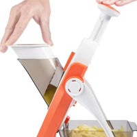 Kitchen Slicer With Adjustable Thickness And Collection Container