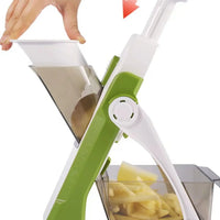 Kitchen Slicer With Adjustable Thickness And Collection Container