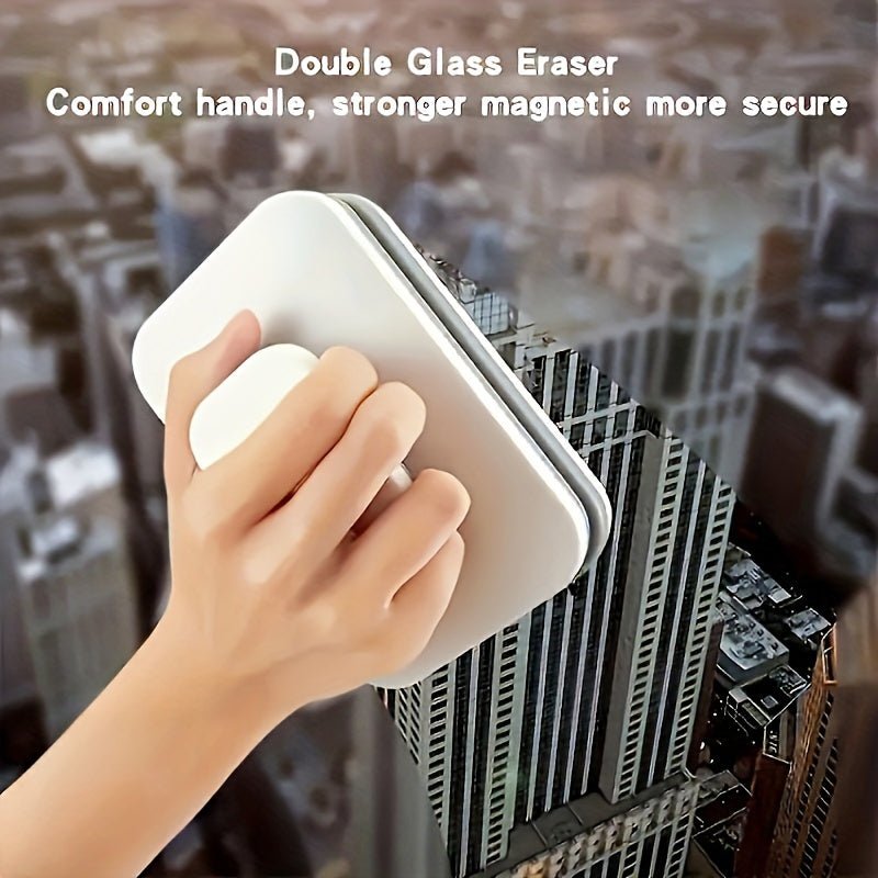 Double-sided magnetic window squeegee for double glazing