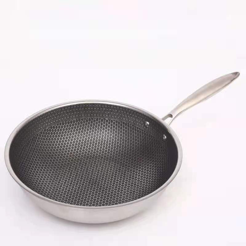 Stainless steel frying pan with non-stick coating for effortless cooking