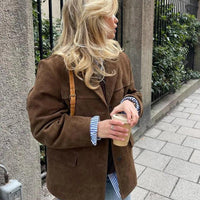 Brown Single-breasted Jacket