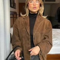 Brown Single-breasted Jacket