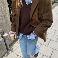 Brown Single-breasted Jacket