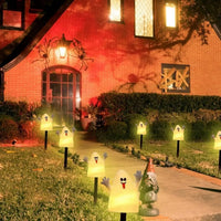 Lighted Halloween Pumpkin and Ghost Solar Decor Set