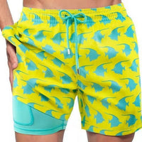 Beach shorts with lining