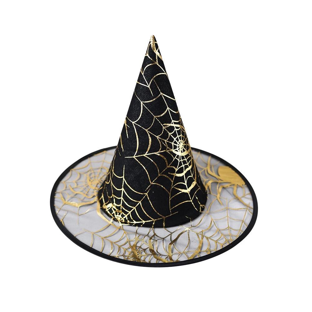Colorful Spider Web Witch Hat Halloween Costume