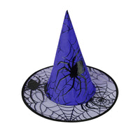 Colorful Spider Web Witch Hat Halloween Costume