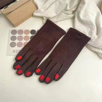 Touch Screen Winter Gloves with Nail Polish Design