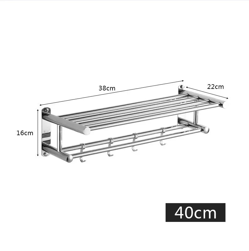 Space-saving wall rack with modern minimalist design for bathroom and kitchen