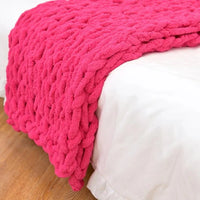 Chenille Chunky Knitted Blanket, Thick Cable Knit Throw for Couch Bed Sofa