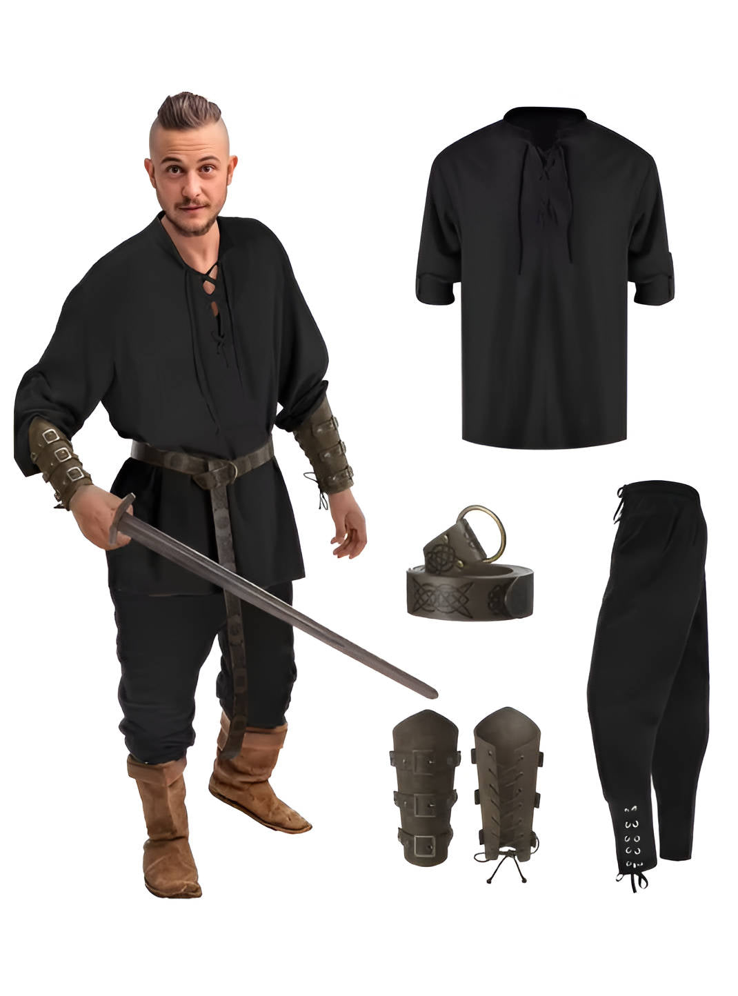 Men 4 Piece Halloween Medieval Party Costumes
