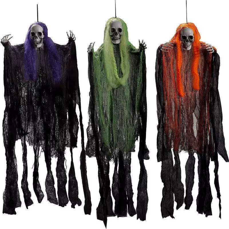 Scary Realistic Halloween Hanging Decorations Outdoor And Indoor - Set Of Three
