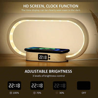 Alarm Clock with Wireless Charging and Night Light