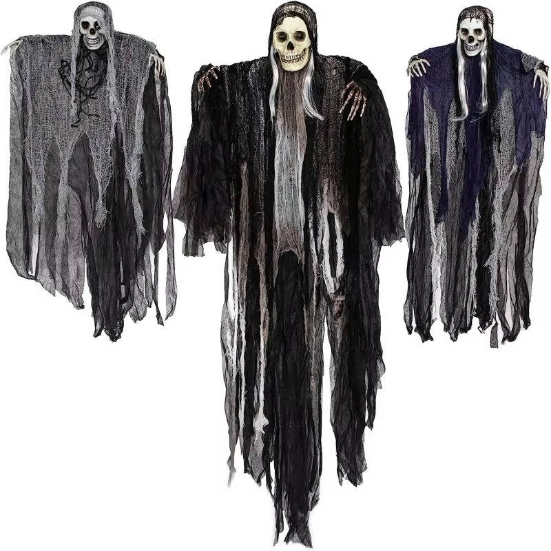 Scary Realistic Halloween Hanging Decorations Outdoor And Indoor - Set Of Three