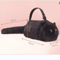 One Shoulder Plush Cat Bag