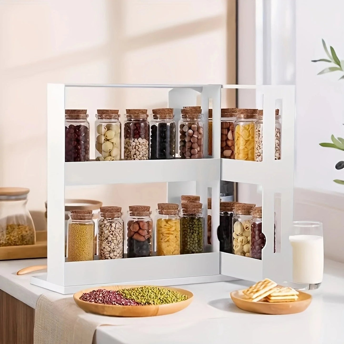 Spice Rack Organizer with Swivel Shelves