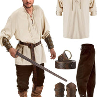 Men 4 Piece Halloween Medieval Party Costumes