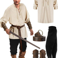 Men 4 Piece Halloween Medieval Party Costumes