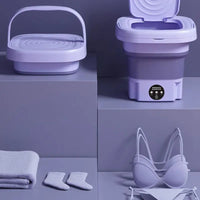 Foldable Portable Washing Machine with Spin Dryer | Mini Clothes Washer