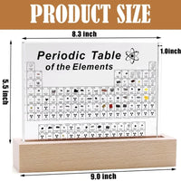 Acrylic Periodic Table with Wooden Light Base