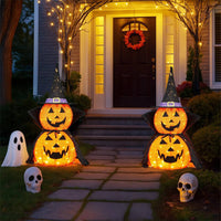 2 Pcs 3ft Halloween Collapsible Lighted In/Outdoor Pumpkin Garden Decoration
