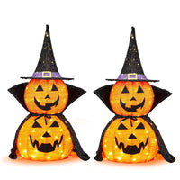 2 Pcs 3ft Halloween Collapsible Lighted In/Outdoor Pumpkin Garden Decoration