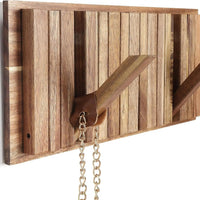 Rustic Wall-Mounted Coat Rack with 8 Flip Hooks