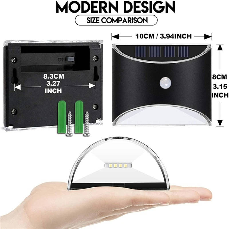 Fence Light Stair Lights Outdoor - Motion Sensor