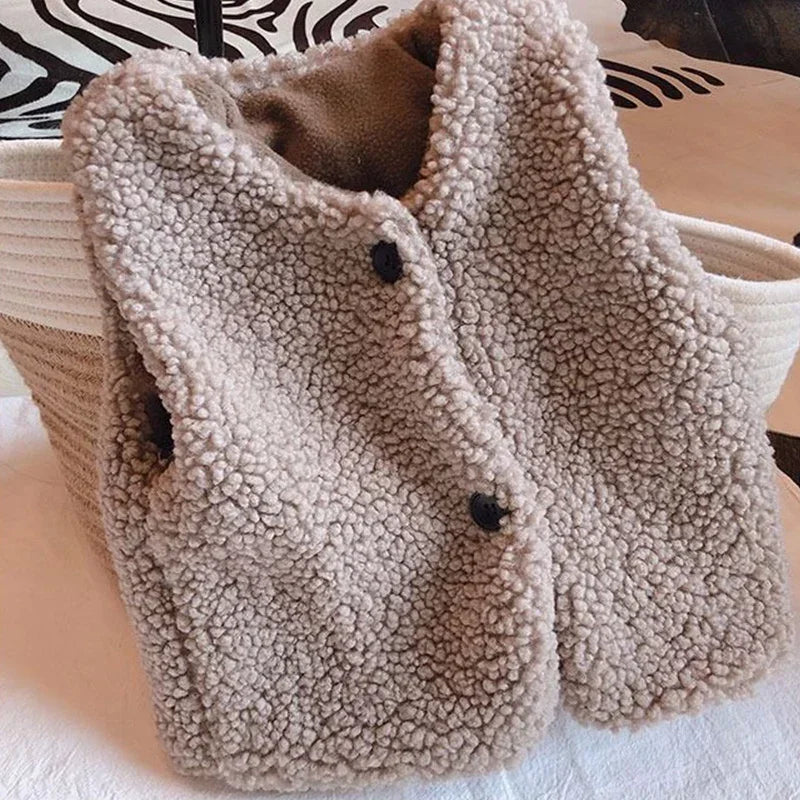 Kids Lamb Wool Winter Waist Coat