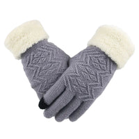 Plush Lined Touch Screen Knitted Gloves