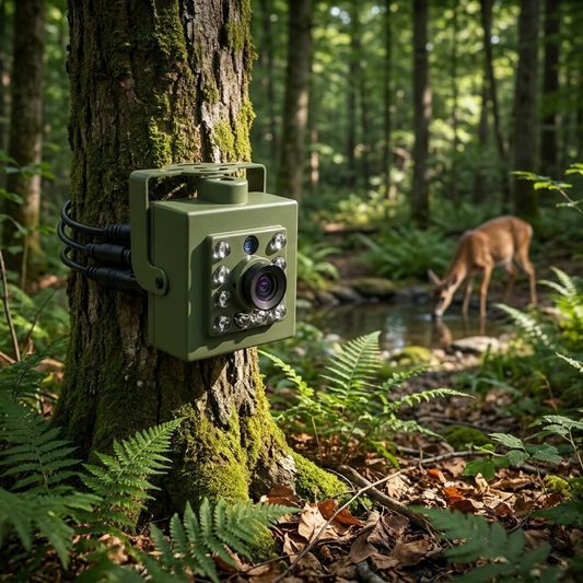 1080p HD weatherproof wildlife camera with night vision, motion detection, and remote access