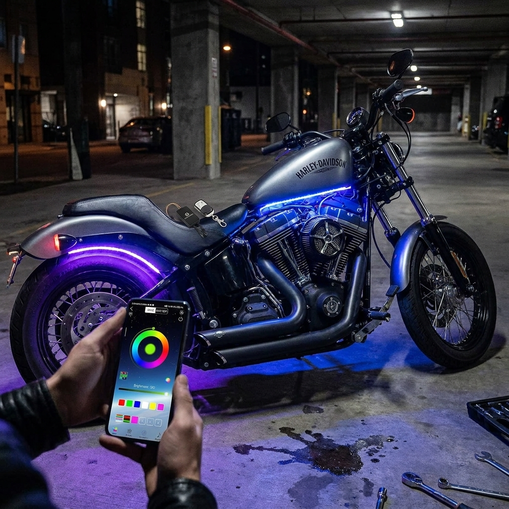 12pcs Motorcycle Led Light Kit With Brake Light Turn Signal