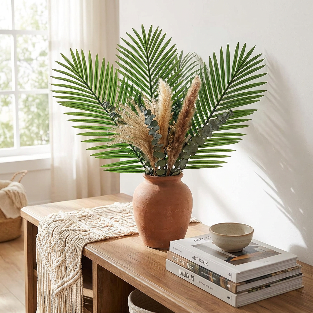 12 Artificial Palm Leaves