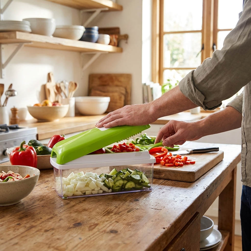 12-in-1 Multifunctional Vegetable Cutter - Quickly and Safely Cut Vegetables