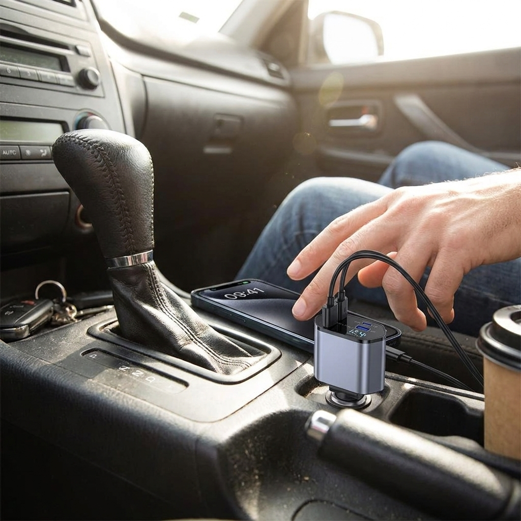 120W Retractable Car Charger