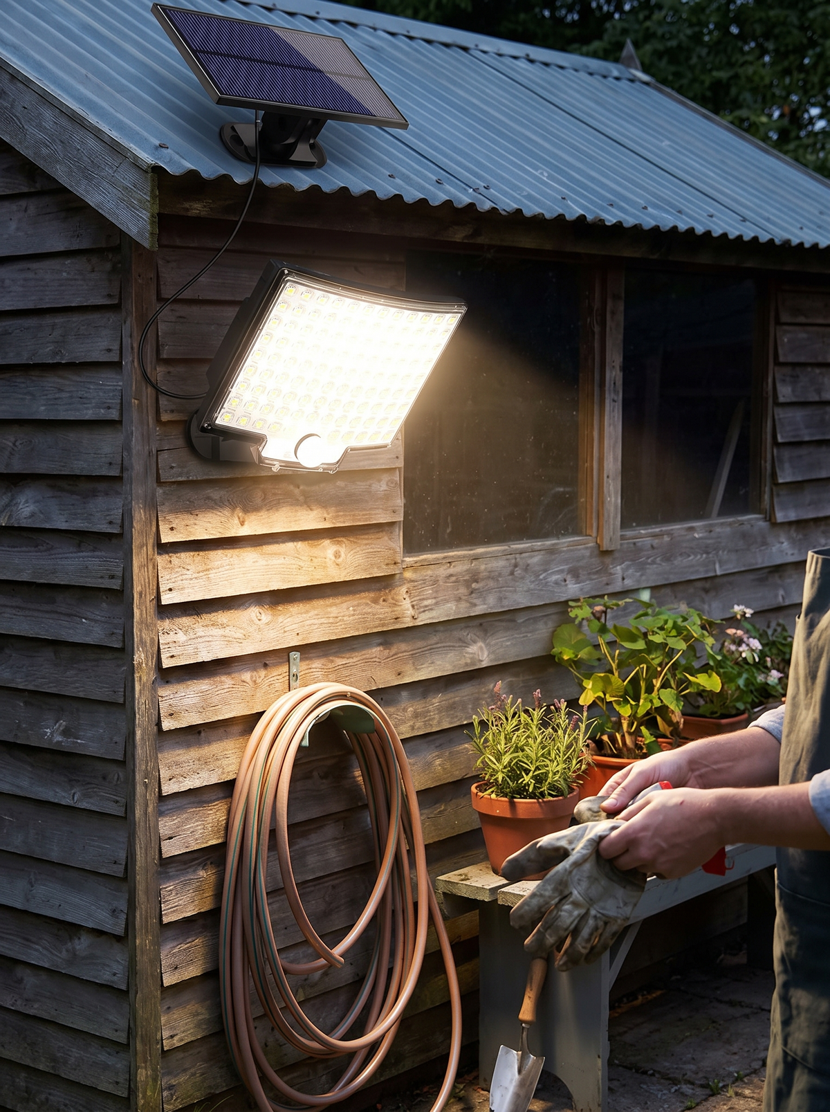 106 LED Solar Security Light, Bright Light On Arrival