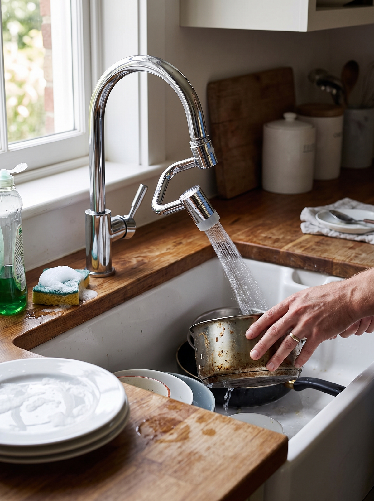 Rotating Universal Faucet Extender, Reach Every Corner Of The Sink