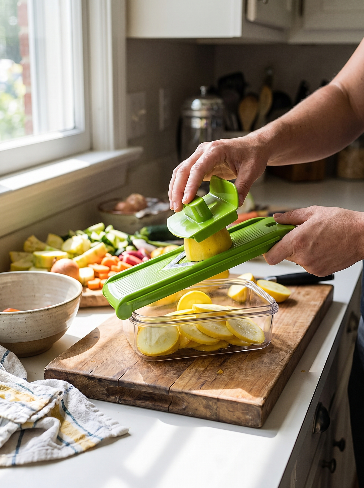 12-in-1 Vegetable Cutter and Slicer, Catches Everything As You Cut