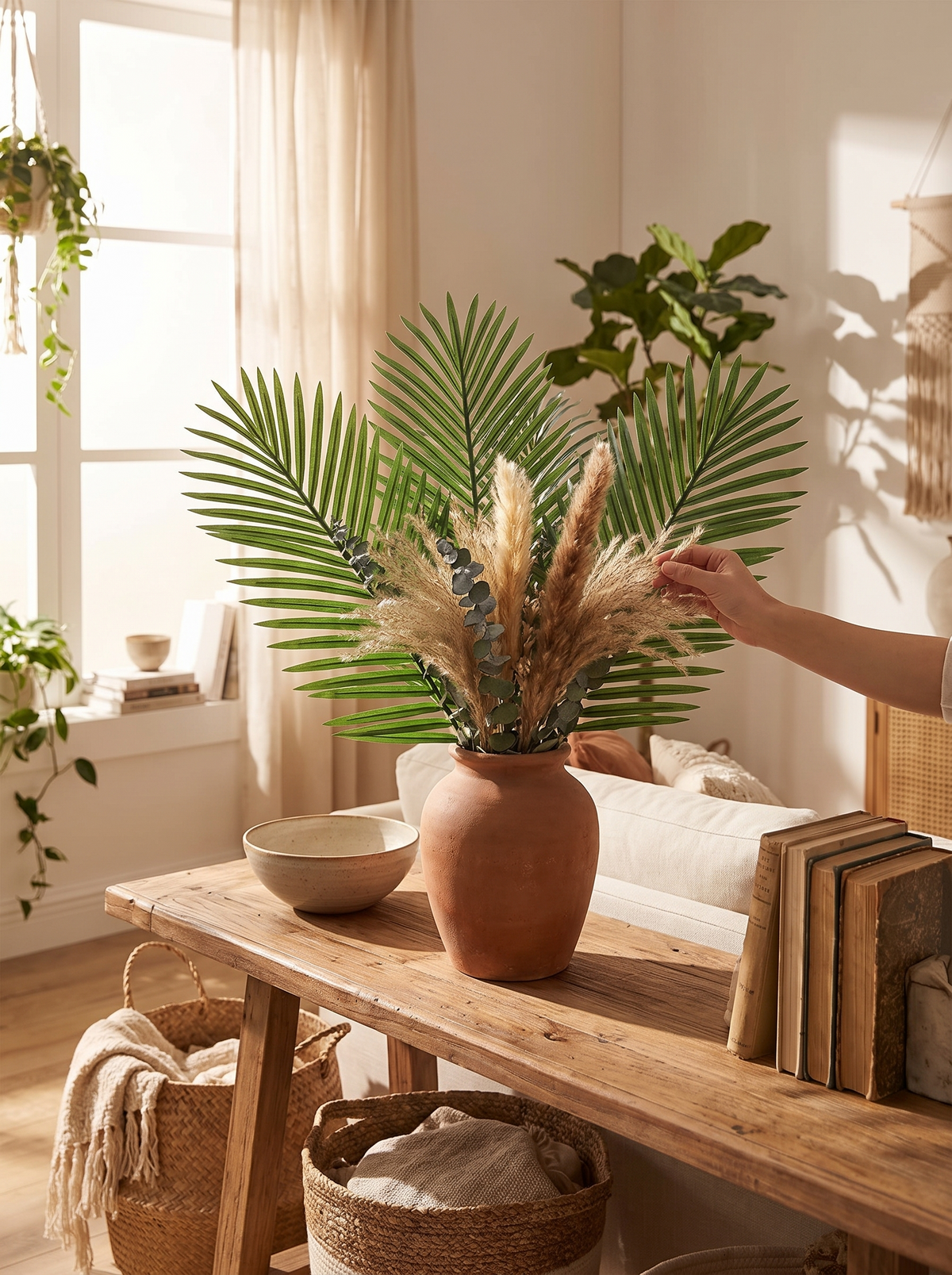 Artificial Palm Leaves, 12 Pack, Twelve Leaves, Instant Fullness