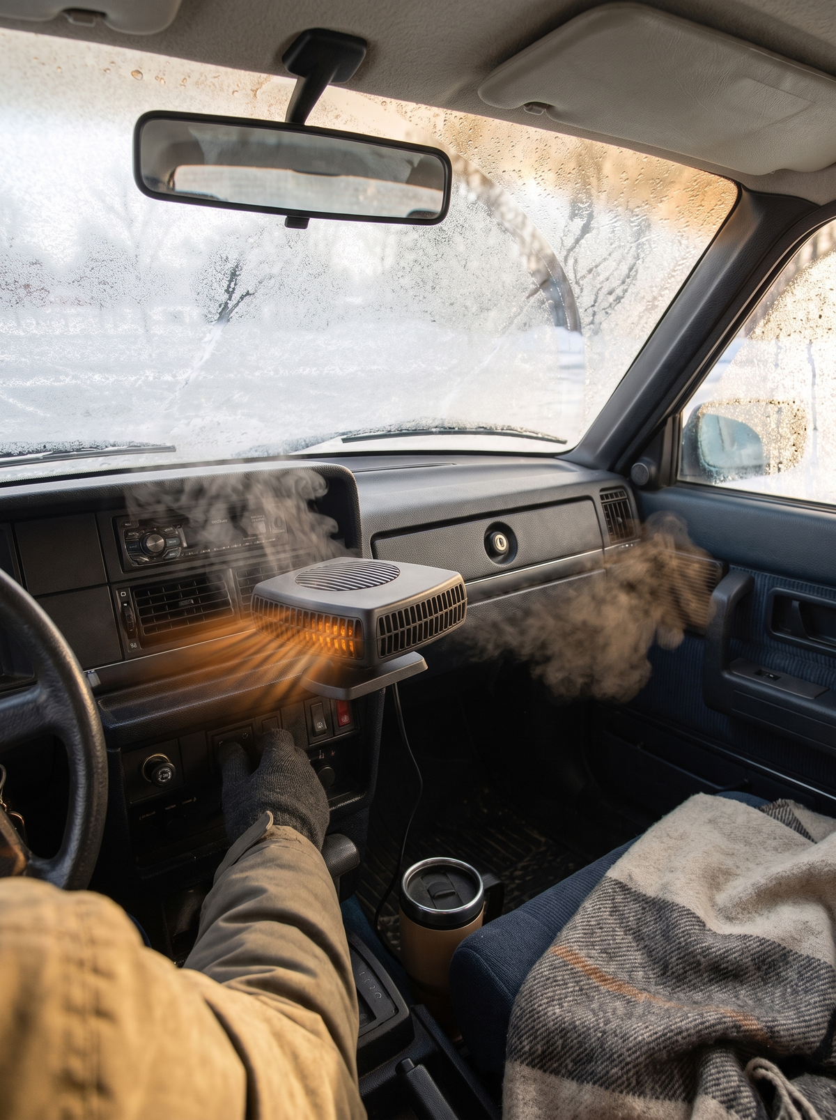 12V Car Heater and Defroster Fan, Warm Up On Cold Mornings