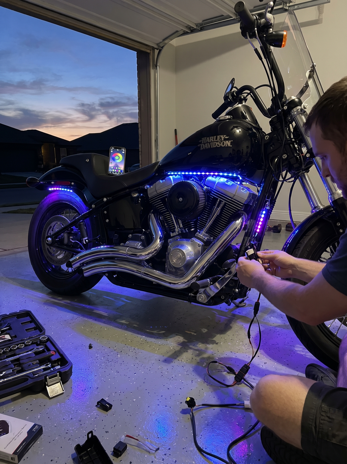 12-Piece Motorcycle LED Light Kit, Twelve Strips, Full Coverage