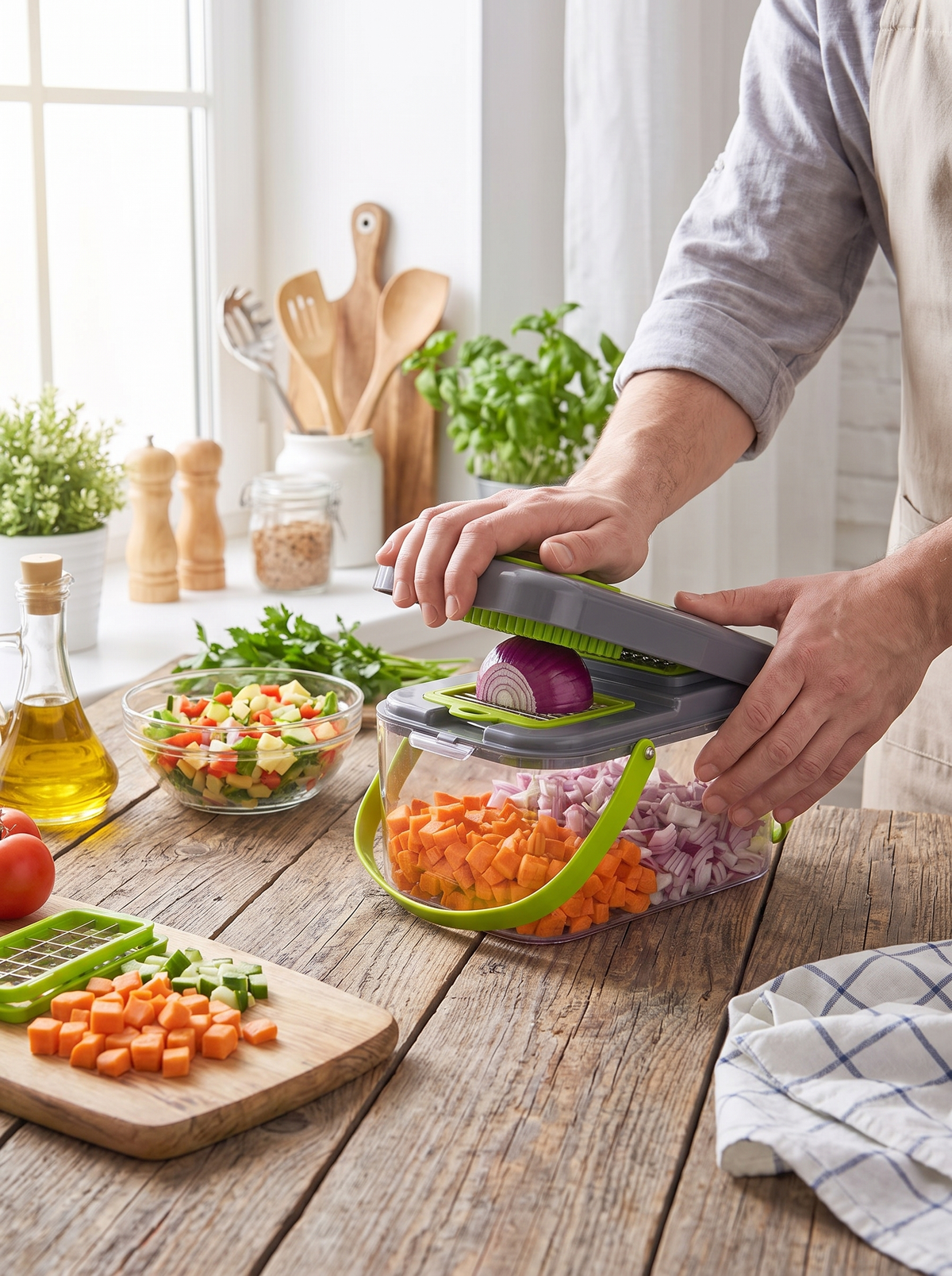 18-in-1 Vegetable Slicer Set, Clean Up In Seconds
