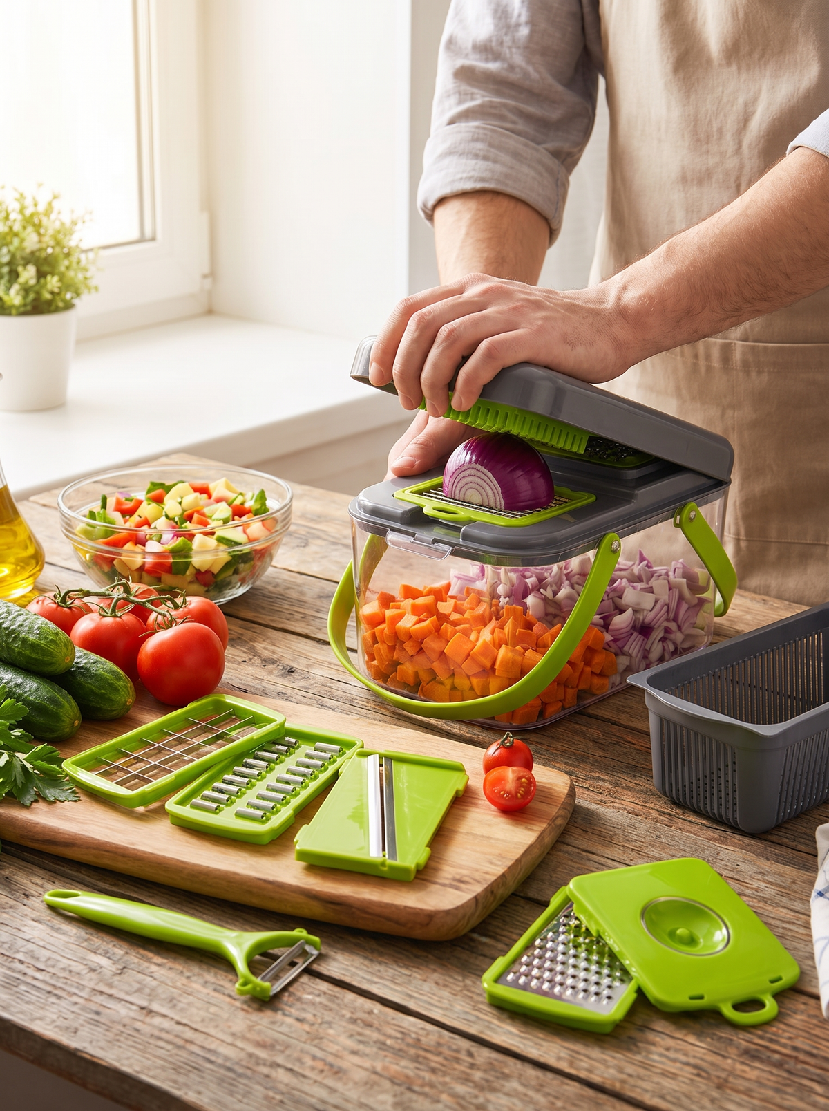 18-in-1 Vegetable Slicer Set, Eighteen Tools One Set