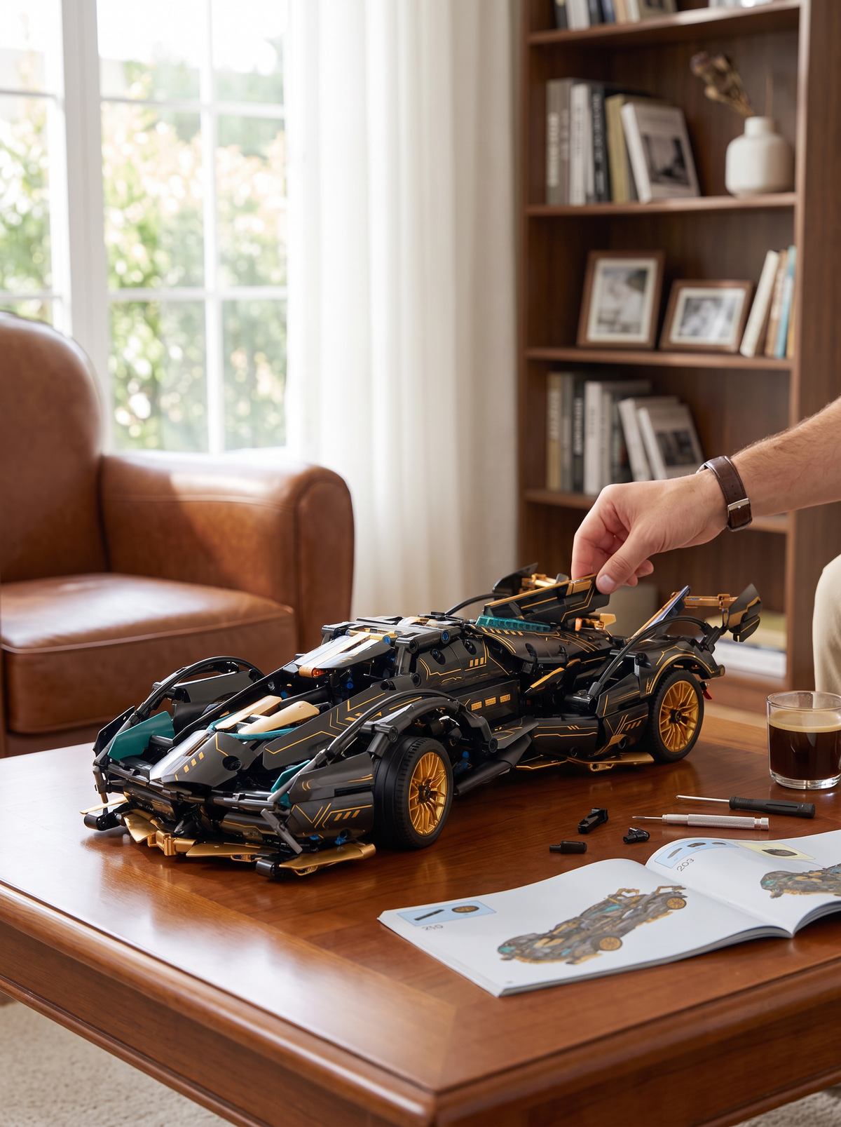 V12 Supercar Model Block Set, 1690 Pieces Of Engineering