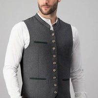 Elegant Men's Traditional Vest In Gray