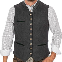 Elegant Men's Traditional Vest In Gray