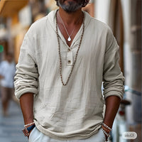 Men's Linen Shirt Popover